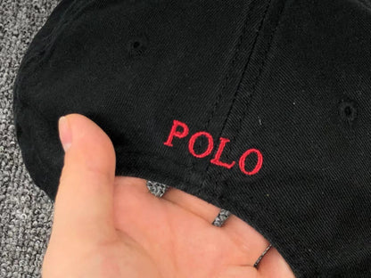 POLO RALPH LAUREN DENIM CAP BLACK RED