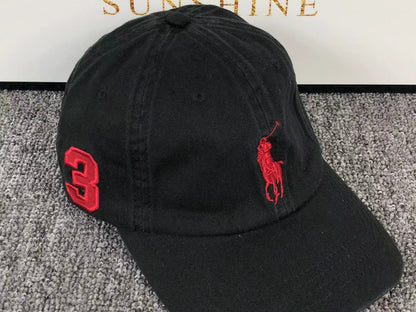 POLO RALPH LAUREN DENIM CAP BLACK RED