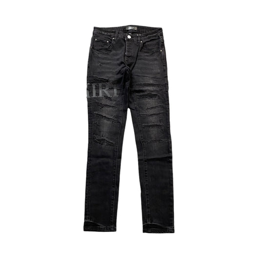 AMIRI CORE APPLIQUE BLACK LEATHER JEANS - Sin Sity Reps