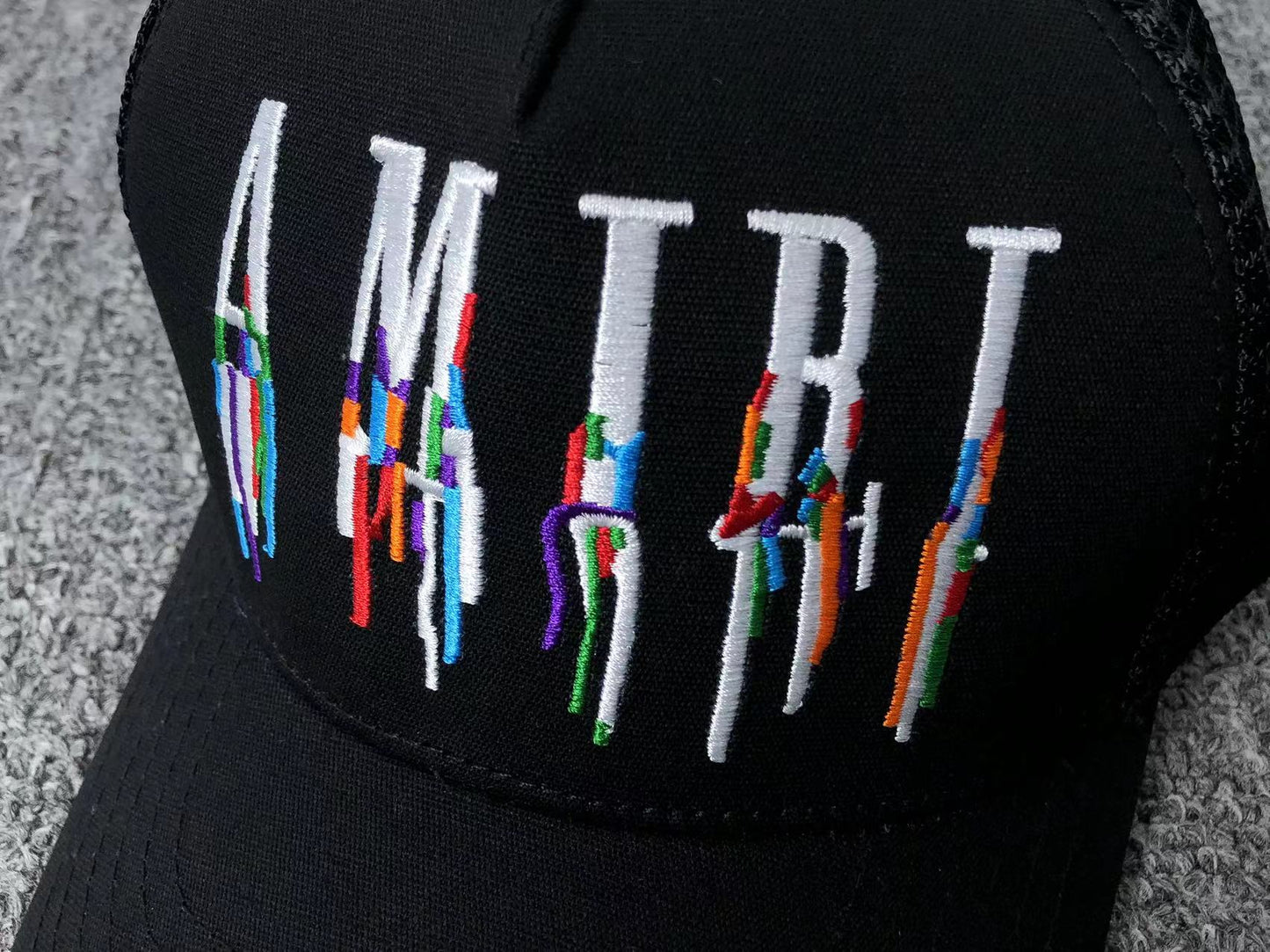 AMIRI DRIP LOGO TRUCKER HAT BLACK - Sin Sity Reps