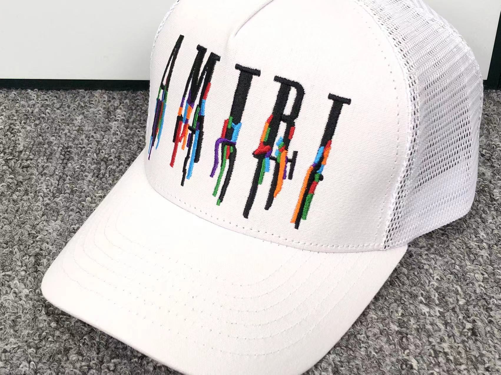 AMIRI DRIP LOGO TRUCKER HAT WHITE - Sin Sity Reps