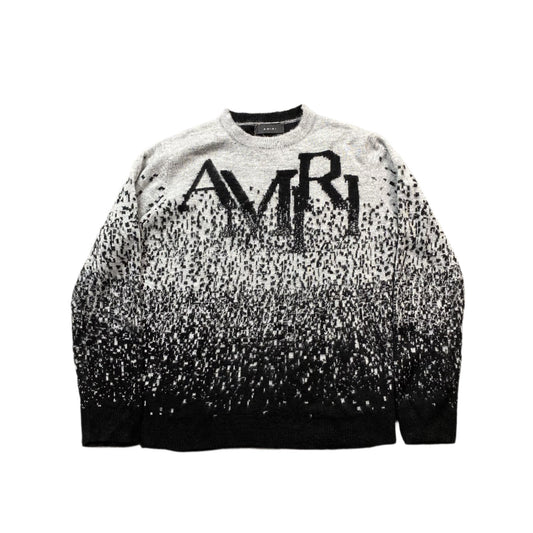 AMIRI STAGGERED GRADIANT CREWNECK GREY - Sin Sity Reps