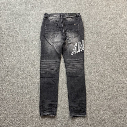 AMIRI VARSITY LOGO REPAIR JEANS - Sin Sity Reps