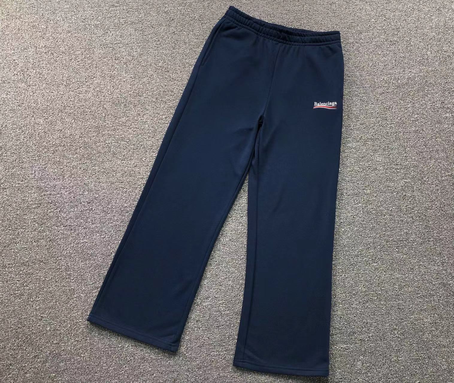 BALENCIAGA POLITICAL CAMPAIGN SWEATPANTS NAVY - Sin Sity Reps