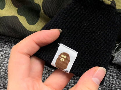 BAPE GREEN CAMO FULL ZIP HOODIE BLACK - Sin Sity Reps