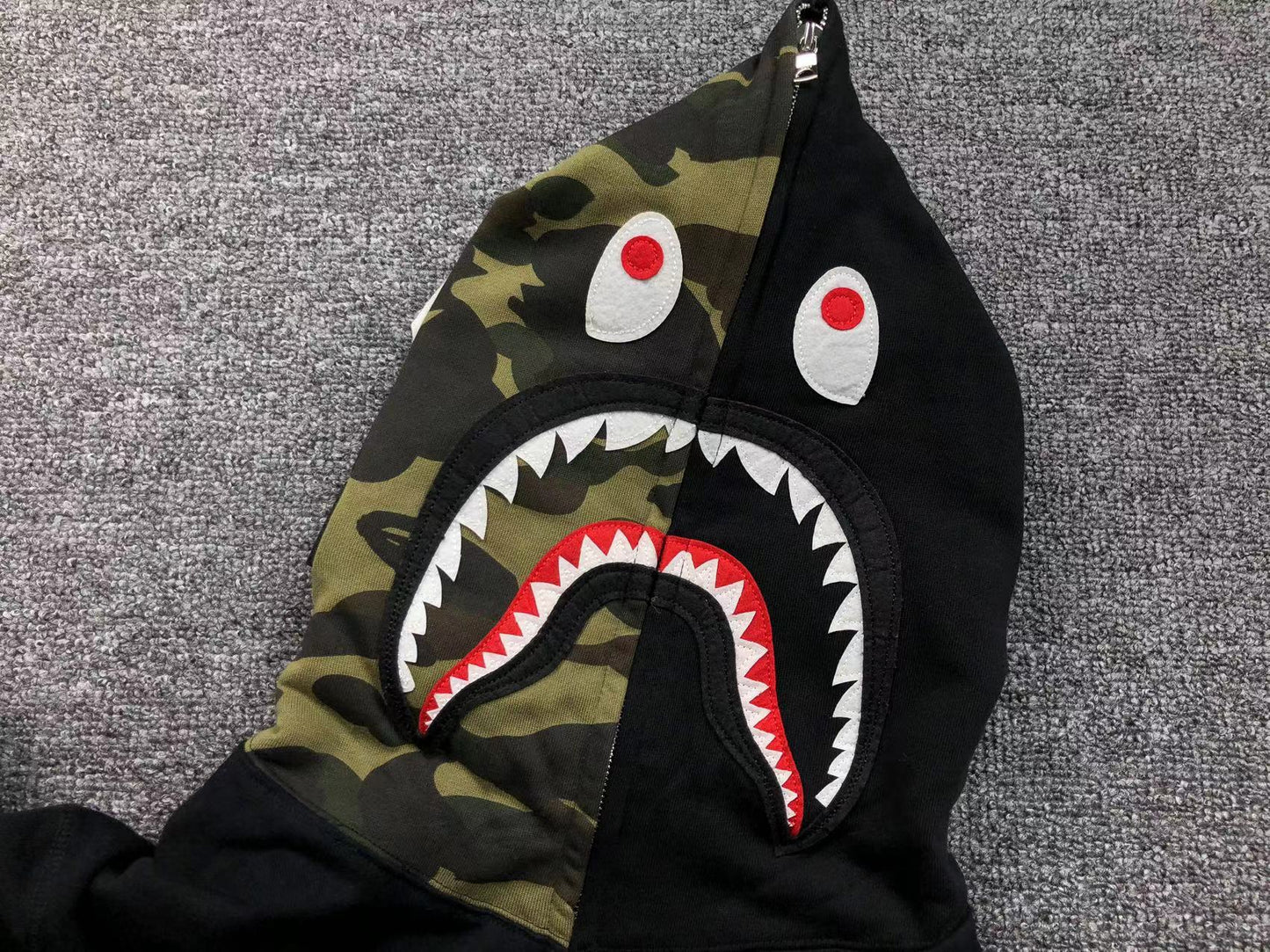 BAPE GREEN CAMO FULL ZIP HOODIE BLACK - Sin Sity Reps