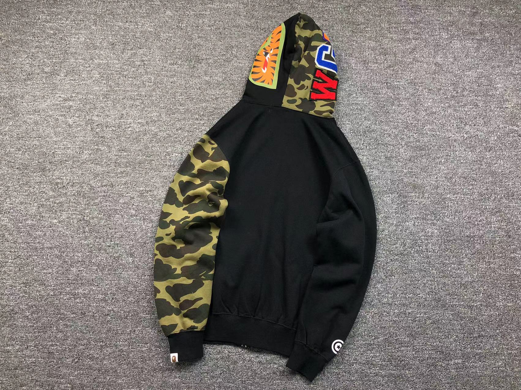 BAPE GREEN CAMO FULL ZIP HOODIE BLACK - Sin Sity Reps