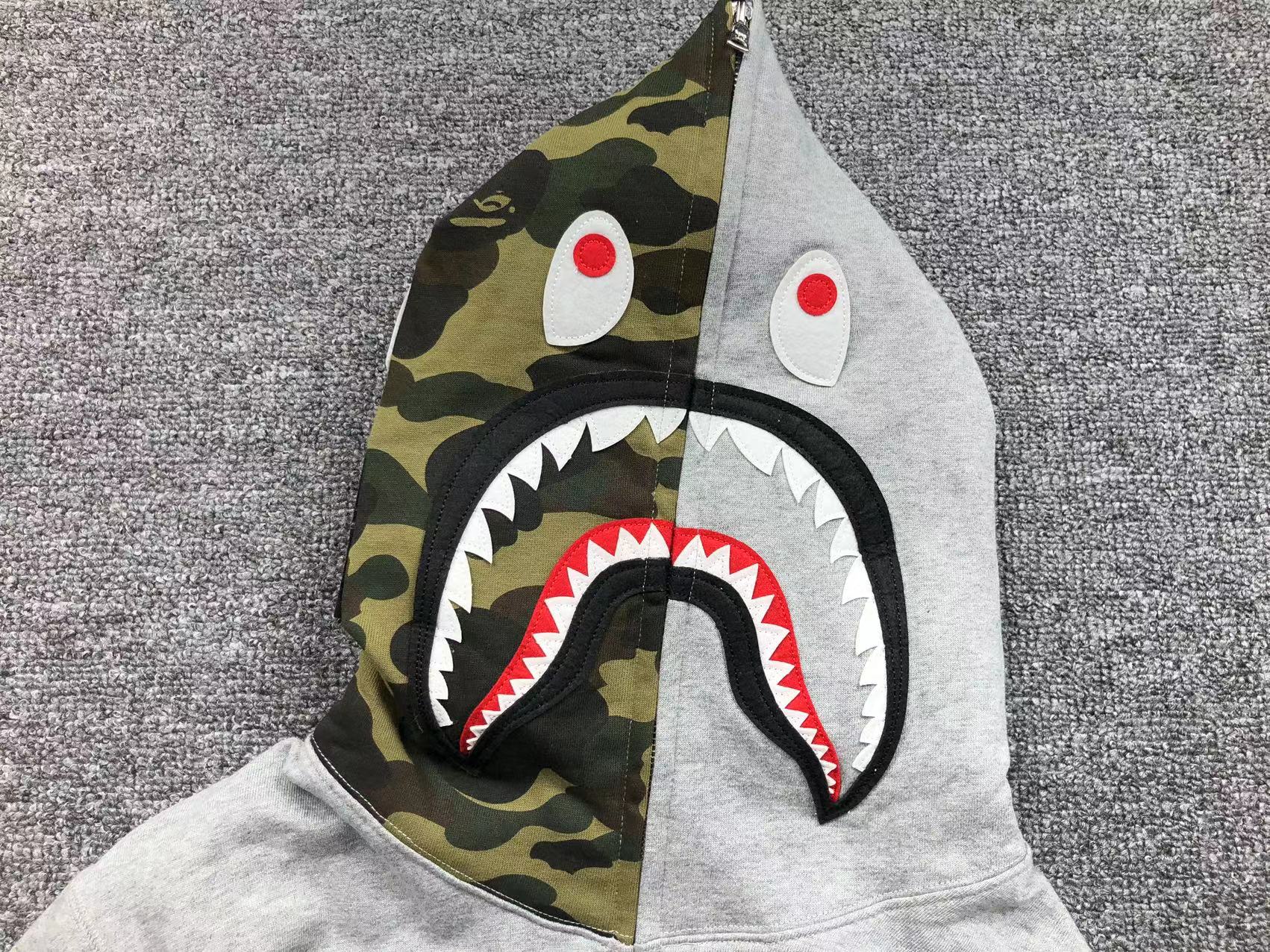 BAPE GREEN CAMO FULL ZIP HOODIE GREY - Sin Sity Reps