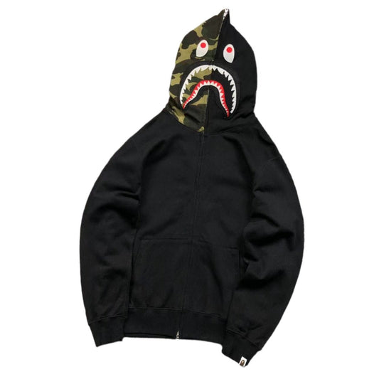 BAPE SHARK FULL ZIP HOODIE BLACK - Sin Sity Reps