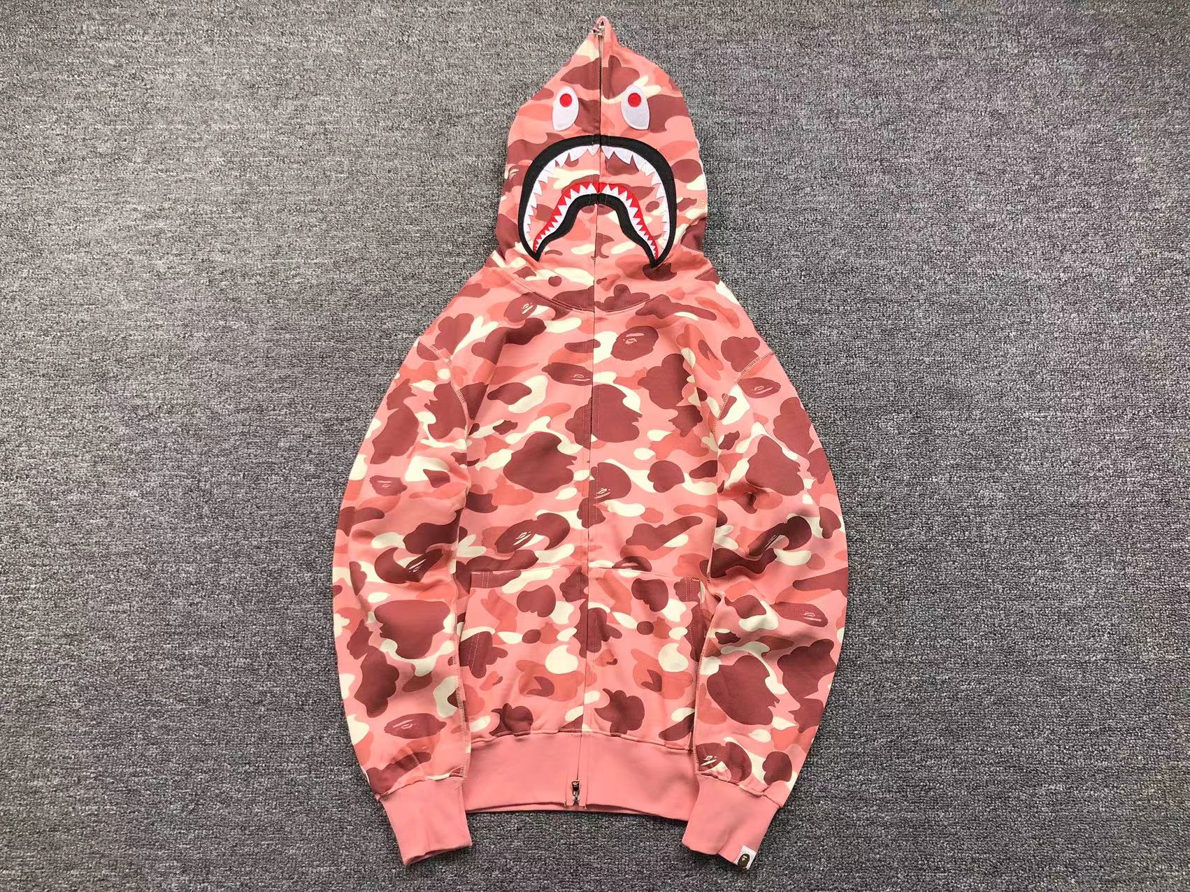 BAPE x BARBIE DOT CAMO SHARK FULL ZIP HOODIE PINK - Sin Sity Reps