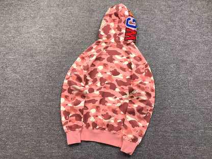 BAPE x BARBIE DOT CAMO SHARK FULL ZIP HOODIE PINK - Sin Sity Reps