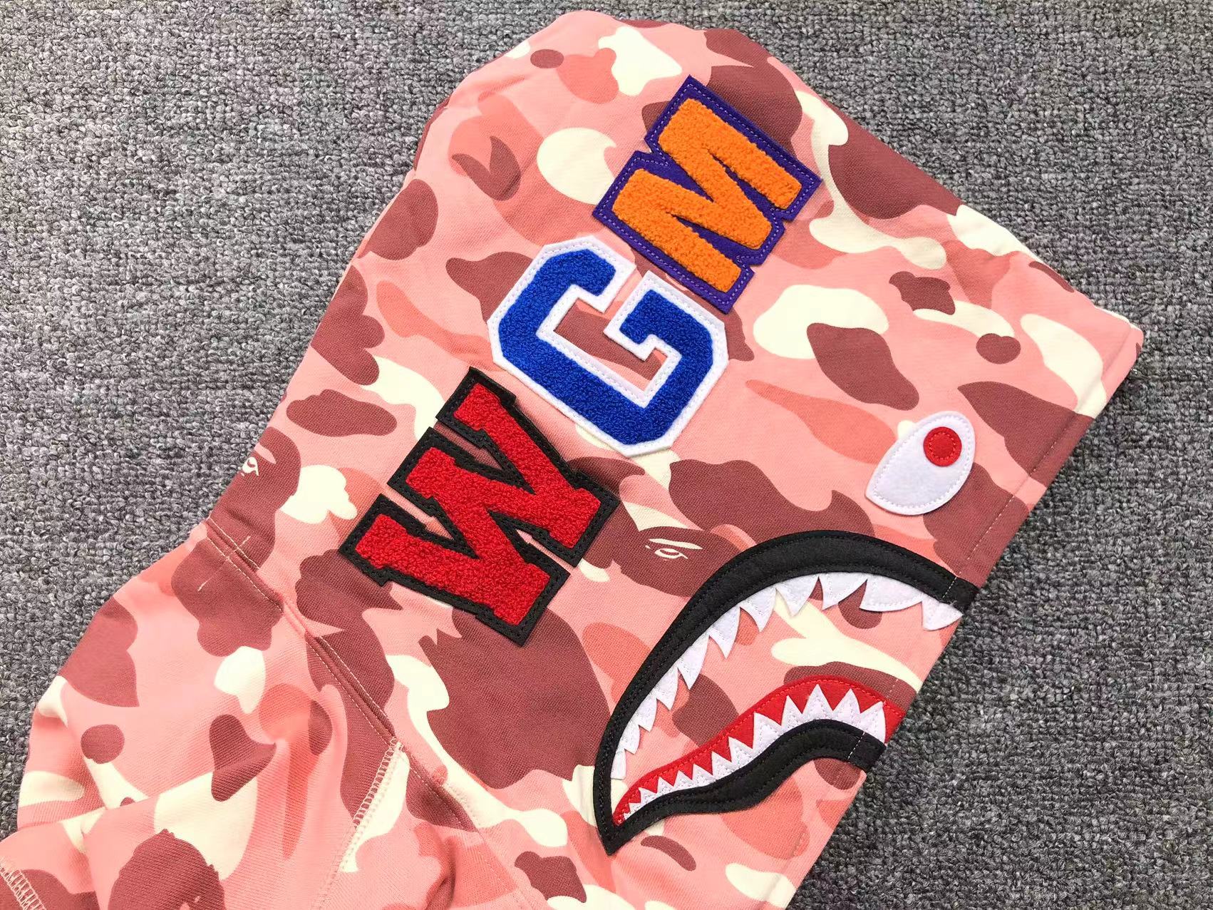 BAPE x BARBIE DOT CAMO SHARK FULL ZIP HOODIE PINK - Sin Sity Reps