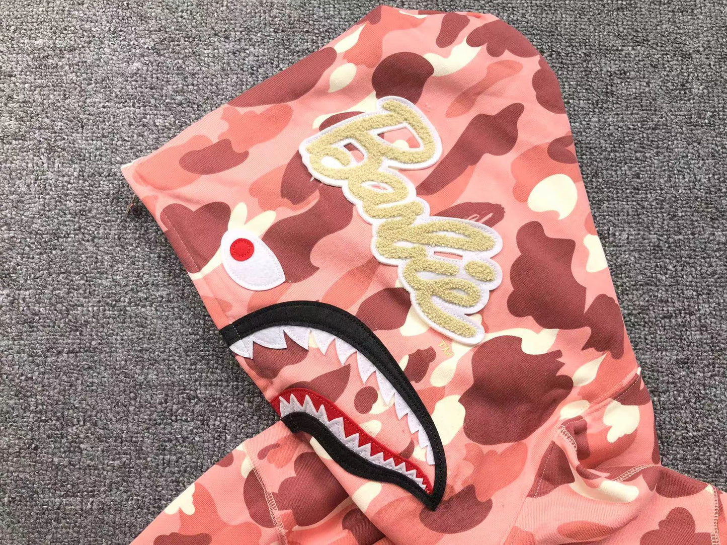 BAPE x BARBIE DOT CAMO SHARK FULL ZIP HOODIE PINK - Sin Sity Reps