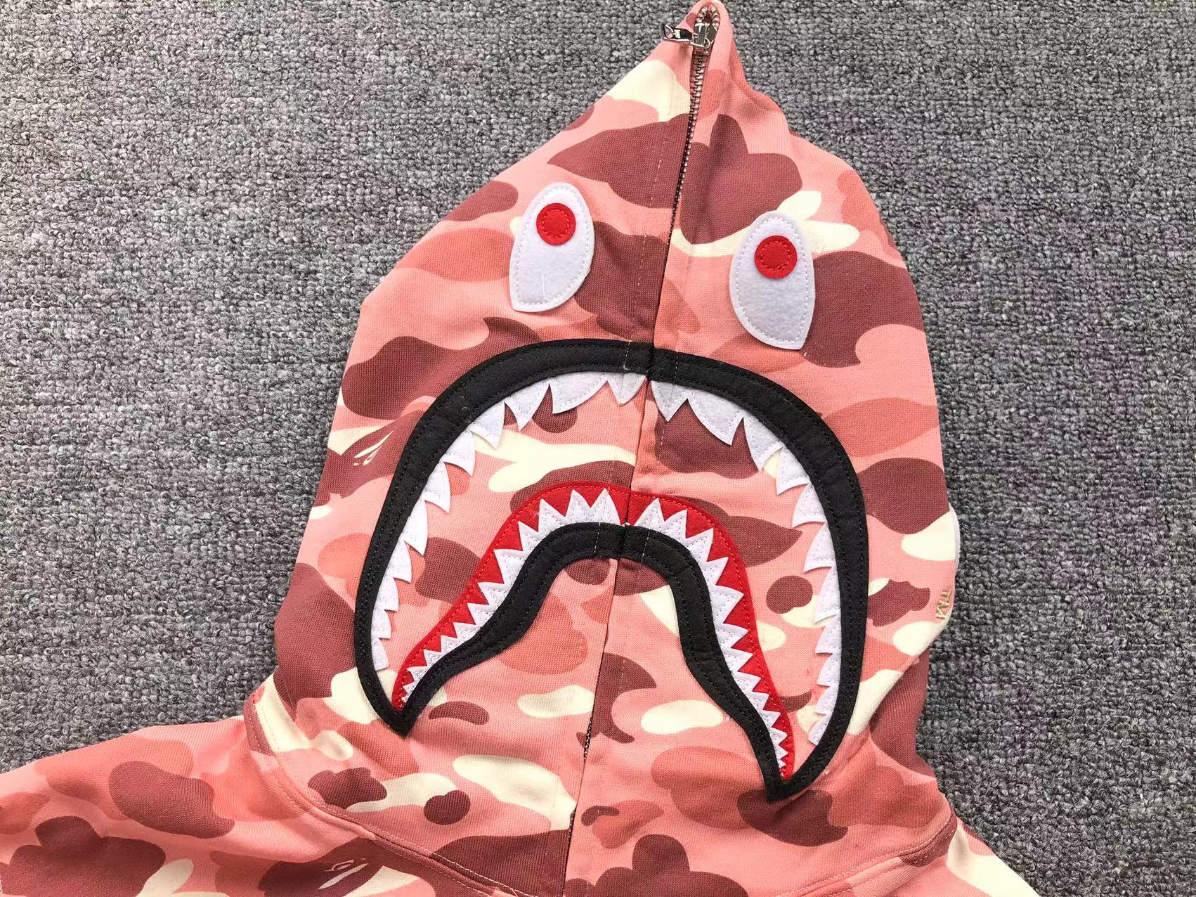 BAPE x BARBIE DOT CAMO SHARK FULL ZIP HOODIE PINK - Sin Sity Reps