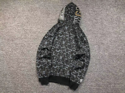 BAPE x DOVER STREET MARKET SPECIAL CAMO SHARK FULL ZIP HOODIE BLACK - Sin Sity Reps