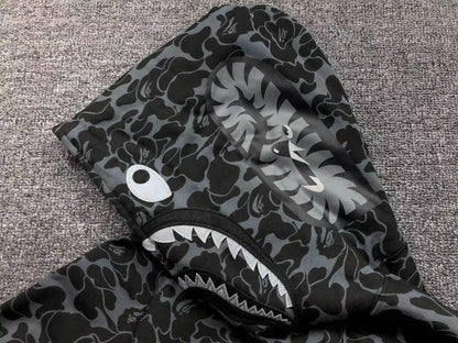 BAPE x DOVER STREET MARKET SPECIAL CAMO SHARK FULL ZIP HOODIE BLACK - Sin Sity Reps