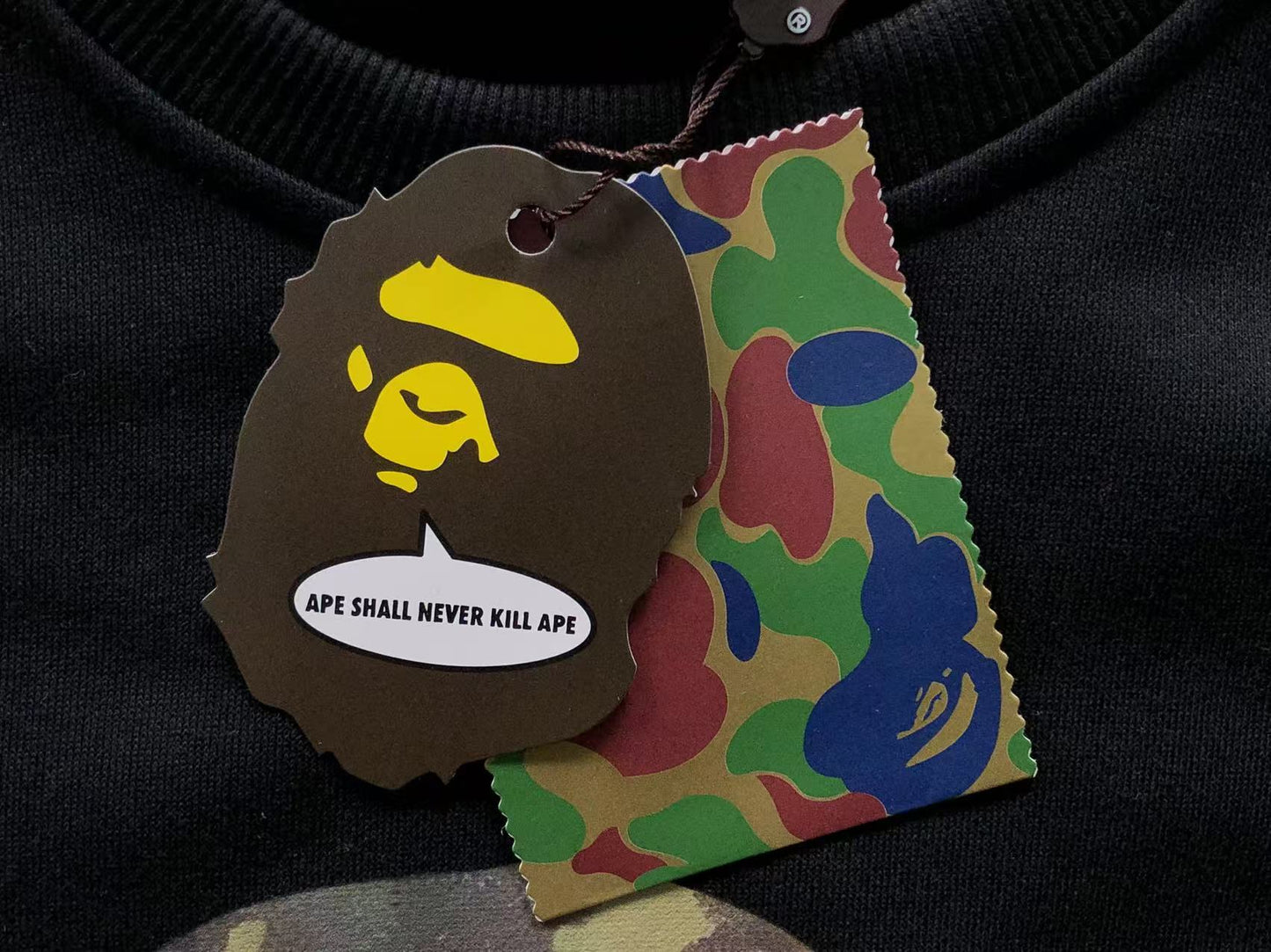 BAPE x OVO WOODLAND CAMO APE HEAD SWEATSHIRT BLACK - Sin Sity Reps