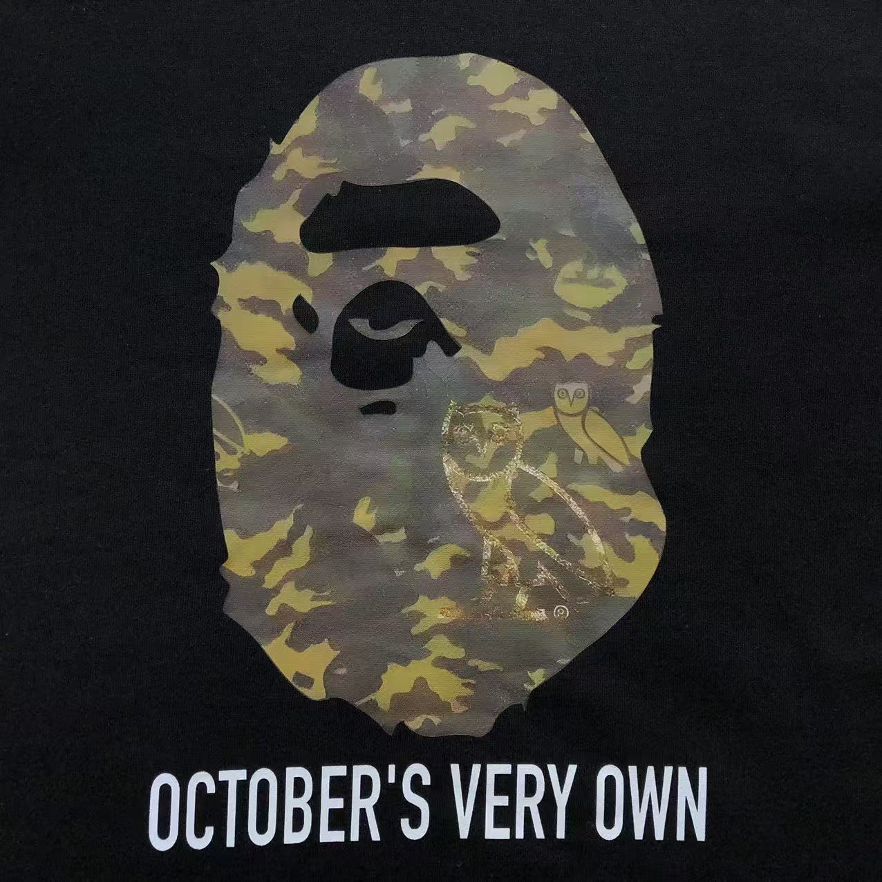 BAPE x OVO WOODLAND CAMO APE HEAD SWEATSHIRT BLACK - Sin Sity Reps