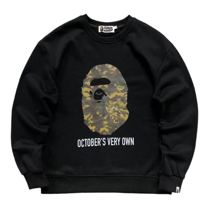 BAPE x OVO WOODLAND CAMO APE HEAD SWEATSHIRT BLACK - Sin Sity Reps