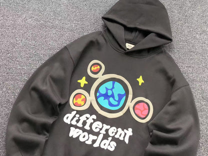 BROKEN PLANET DIFFERENT WORLDS HOODIE SLATE - Sin Sity Reps