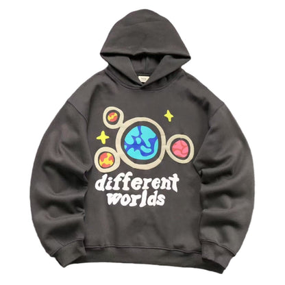 BROKEN PLANET DIFFERENT WORLDS HOODIE SLATE - Sin Sity Reps