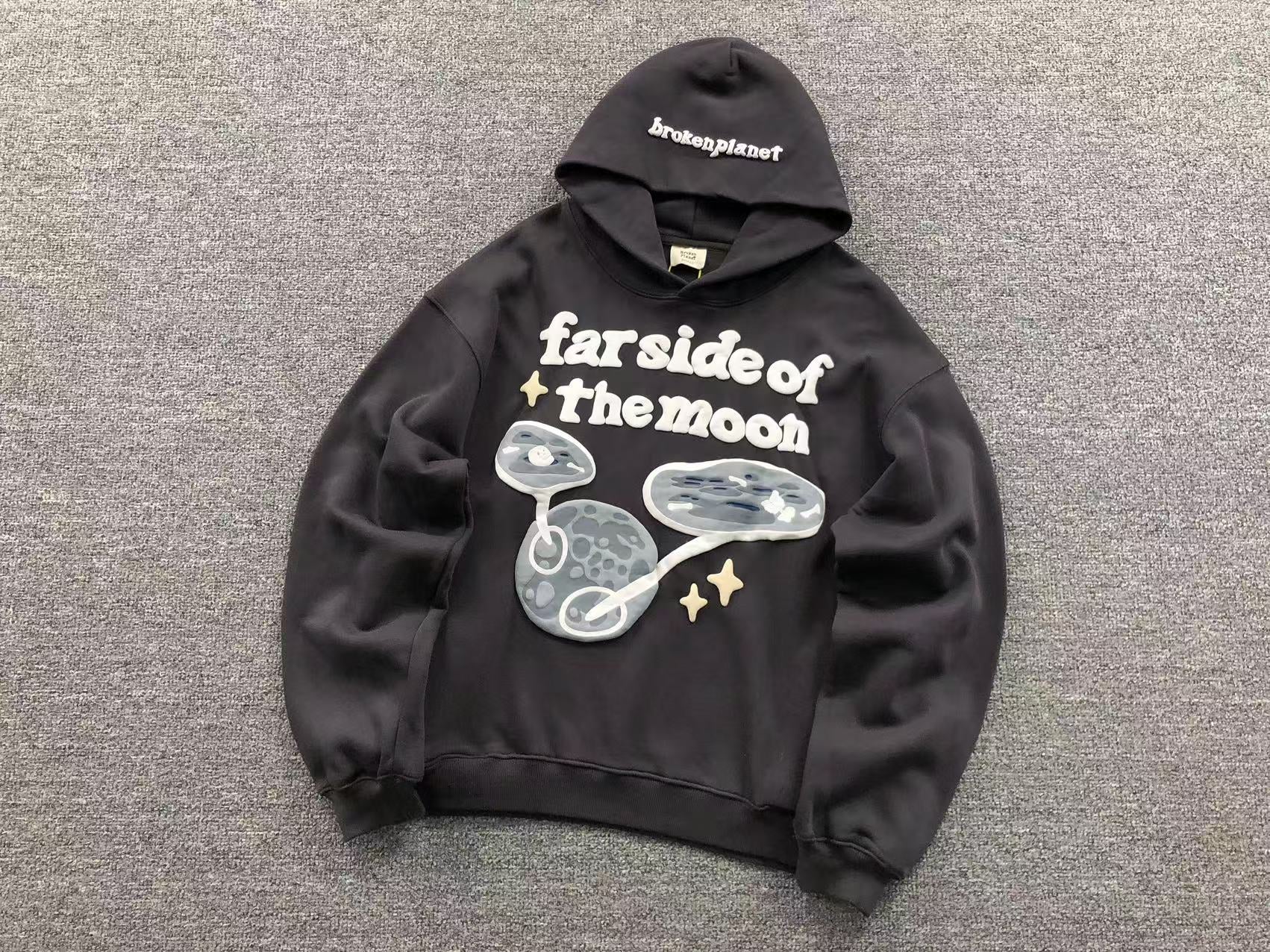 BROKEN PLANET FAR SIDE OF THE MOON HOODIE DARK GREY - Sin Sity Reps