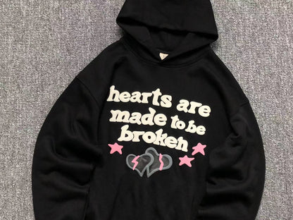 BROKEN PLANET HEARTS ARE MADE TO BE BROKEN HOODIE BLACK - Sin Sity Reps