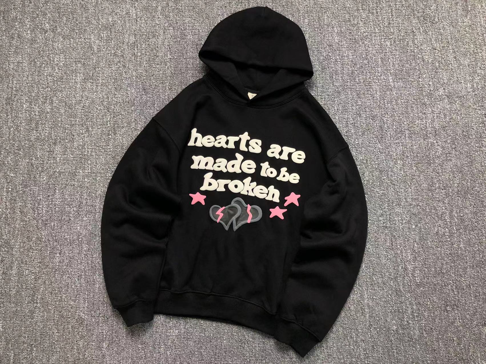 BROKEN PLANET HEARTS ARE MADE TO BE BROKEN HOODIE BLACK - Sin Sity Reps