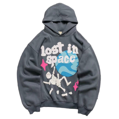 BROKEN PLANET LOST IN SPACE HOODIE DARK GREY - Sin Sity Reps