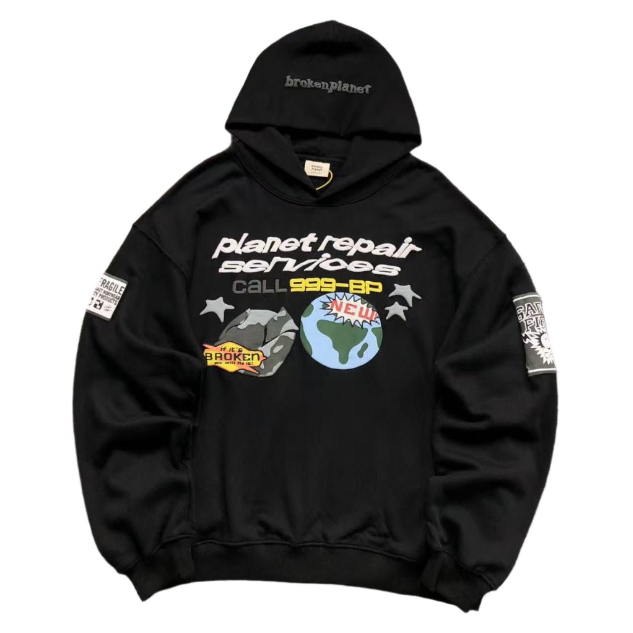 BROKEN PLANET PLANET REPAIR SERVICES HOODIE BLACK - Sin Sity Reps