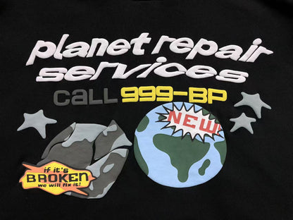 BROKEN PLANET PLANET REPAIR SERVICES HOODIE BLACK - Sin Sity Reps