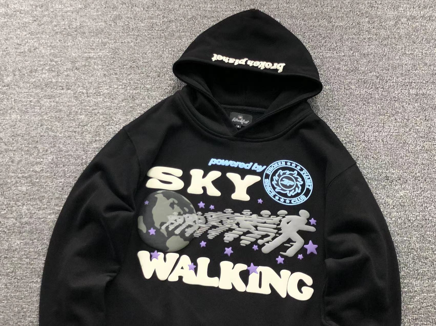 BROKEN PLANET SKY WALKING HOODIE BLACK - Sin Sity Reps