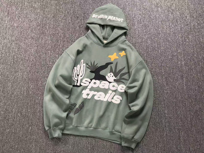 BROKEN PLANET SPACE TRAILS HOODIE OLIVE - Sin Sity Reps