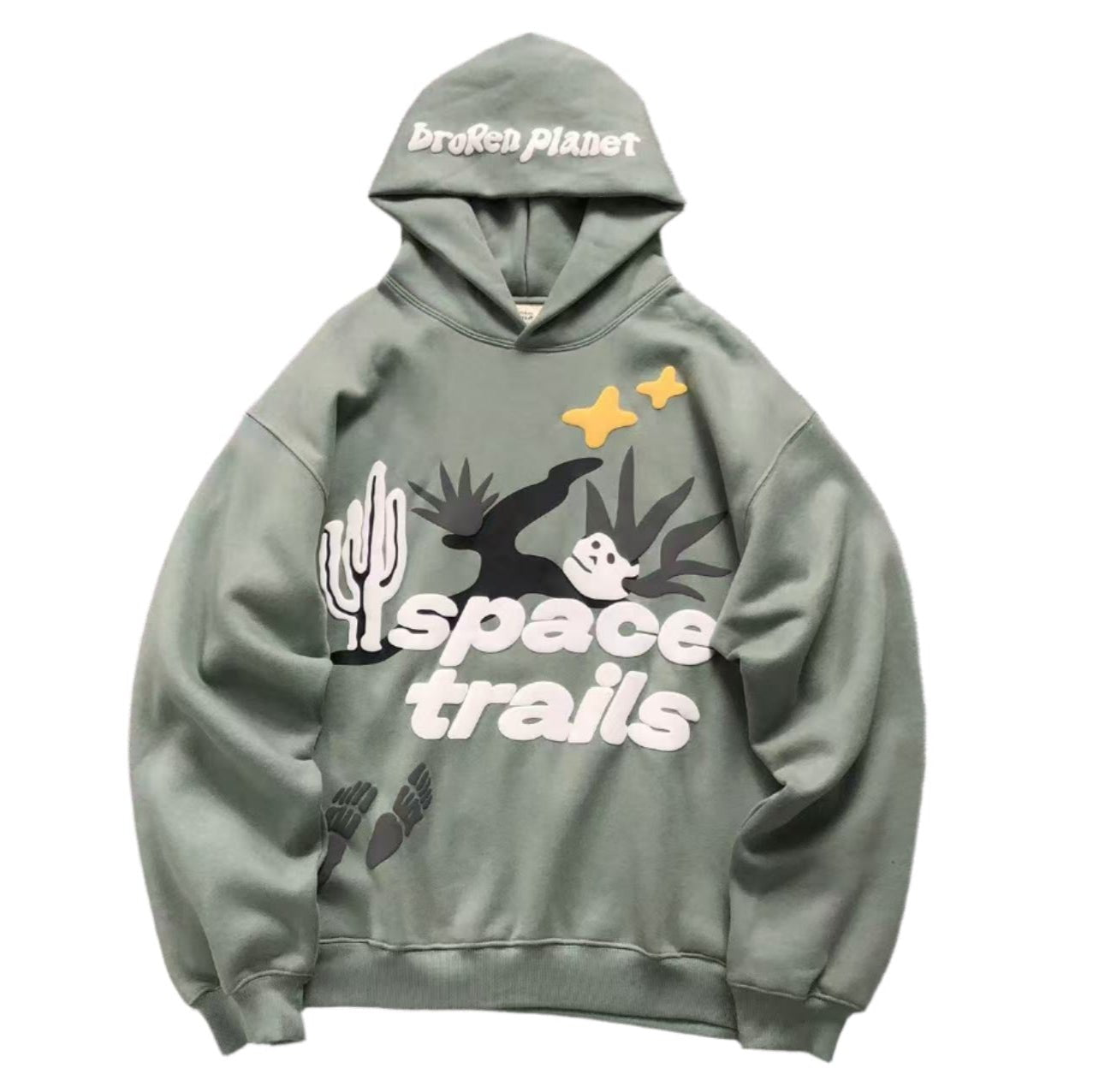 BROKEN PLANET SPACE TRAILS HOODIE OLIVE - Sin Sity Reps