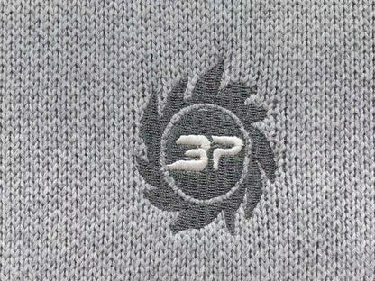 BROKEN PLANET SUN LOGO KNIT ZIP - UP HOODIE HEATHER GREY - Sin Sity Reps