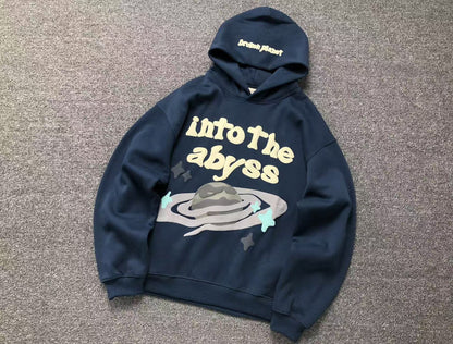 BROKEN PLANETS INTO THE ABYSS HOODIE NAVY - Sin Sity Reps