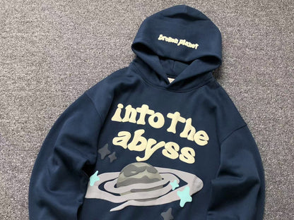 BROKEN PLANETS INTO THE ABYSS HOODIE NAVY - Sin Sity Reps