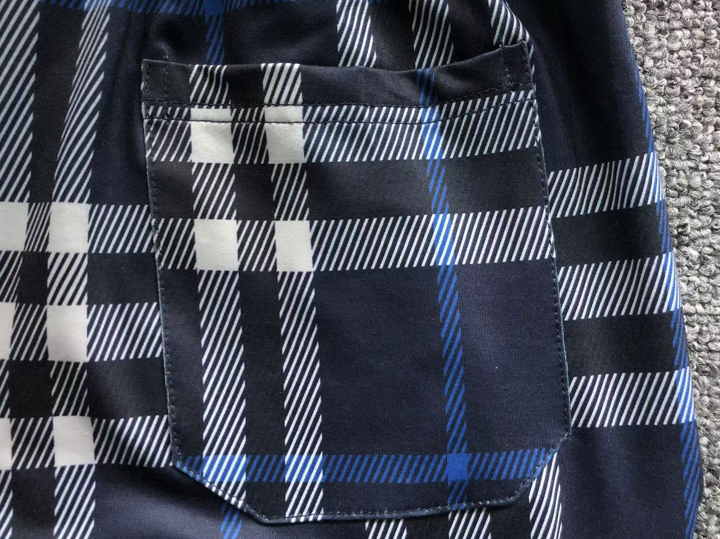 BURBERRY CHECK - PRINT SHORTS DARK BLUE - Sin Sity Reps