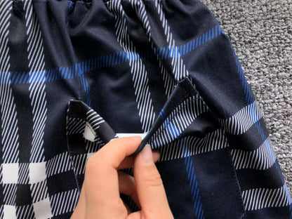 BURBERRY CHECK - PRINT SHORTS DARK BLUE - Sin Sity Reps