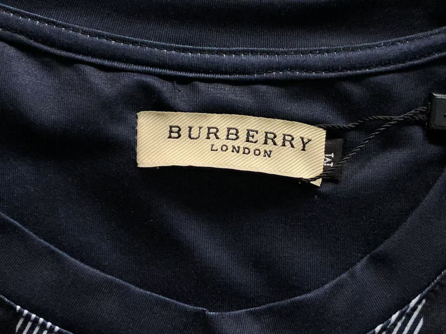 BURBERRY CHECK - PRINT T - SHIRT DARK BLUE - Sin Sity Reps