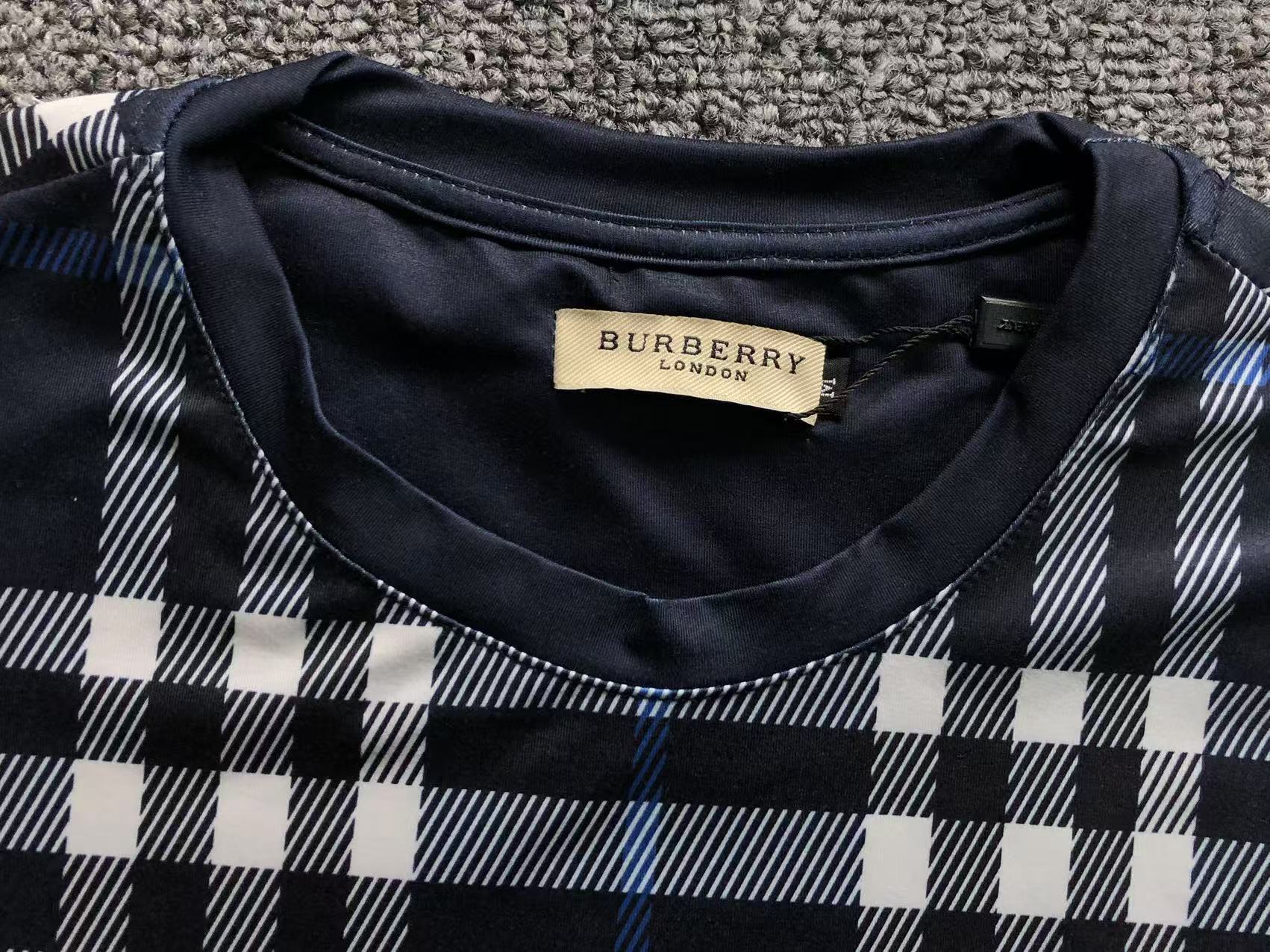 BURBERRY CHECK - PRINT T - SHIRT DARK BLUE - Sin Sity Reps