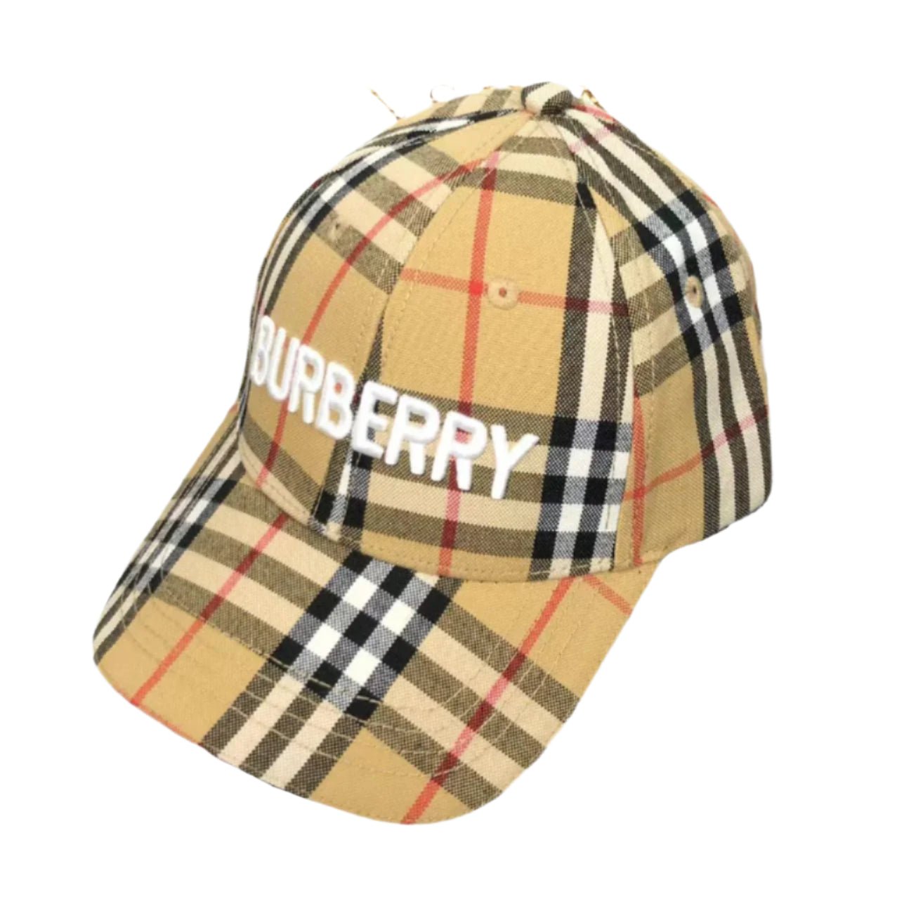 BURBERRY CHECKERED PRINT CAP WHITE LOGO - Sin Sity Reps