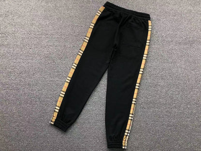 BURBERRY CHECKERED PRINT DESIGN SWEATPANTS BLACK - Sin Sity Reps