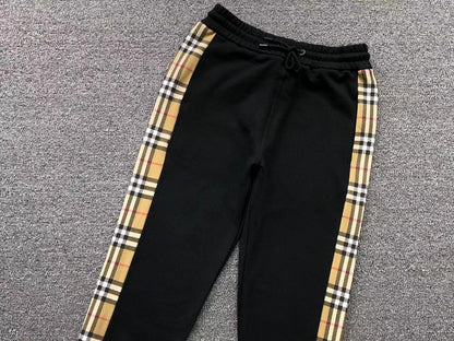 BURBERRY CHECKERED PRINT DESIGN SWEATPANTS BLACK - Sin Sity Reps