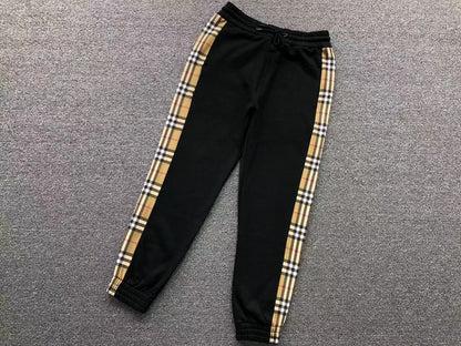 BURBERRY CHECKERED PRINT DESIGN SWEATPANTS BLACK - Sin Sity Reps