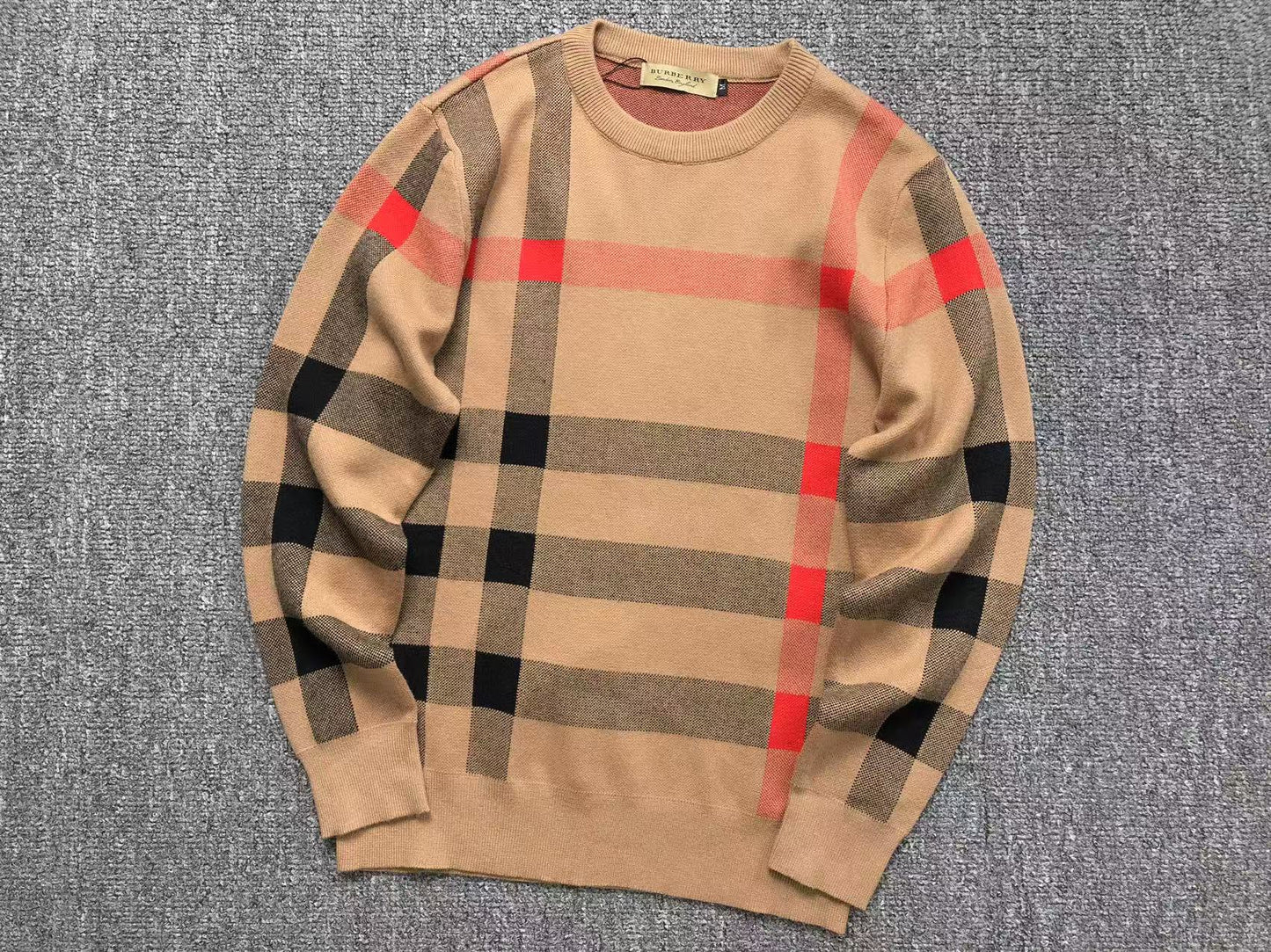 BURBERRY CHECKERED PRINT SWEATER BEIGE - Sin Sity Reps