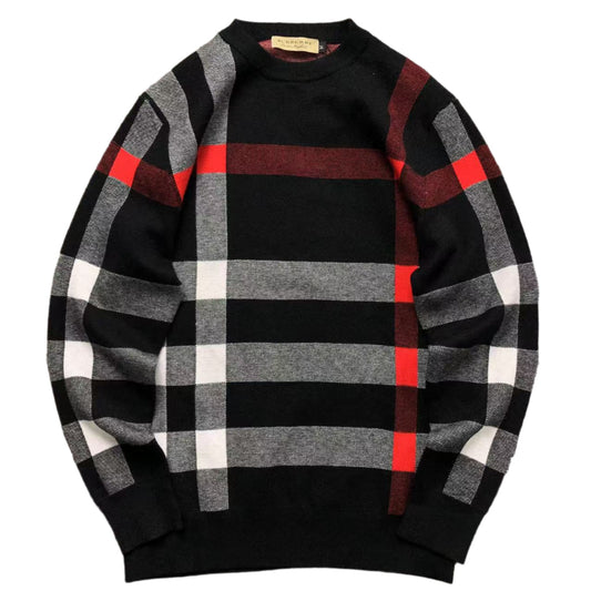 BURBERRY CHECKERED PRINT SWEATER BLACK - Sin Sity Reps