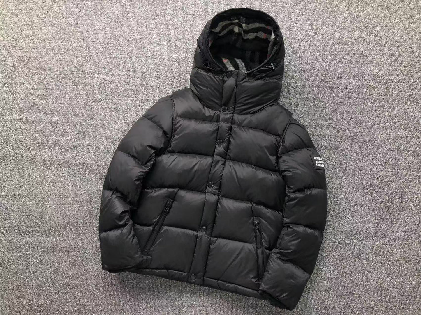 BURBERRY DETACHABLE SLEEVE WINTER JACKET BLACK - Sin Sity Reps