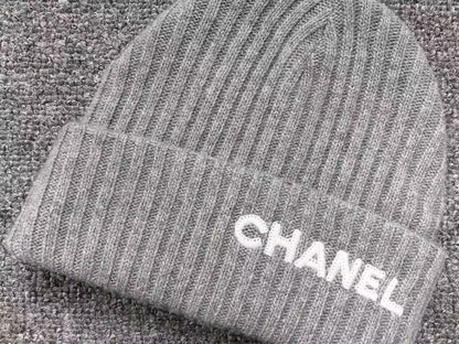 CHANEL CLOCHE WHITE SEQUIN LETTER LOGO BEANIE GREY - Sin Sity Reps