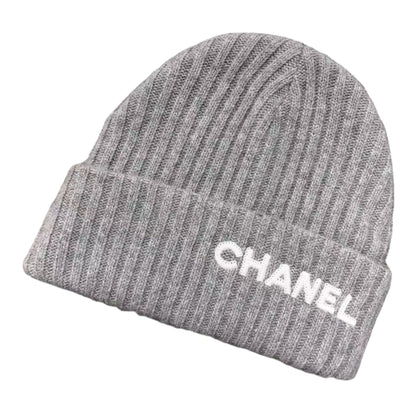 CHANEL CLOCHE WHITE SEQUIN LETTER LOGO BEANIE GREY - Sin Sity Reps